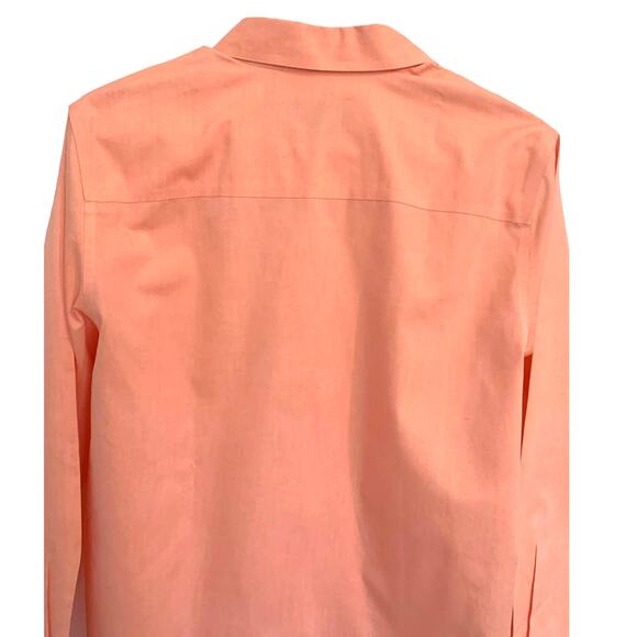 Orvis Button Up Shirt 10 Blouse Salmon Long Sleeve Wrinkle Free Preppy Business - Picture 5 of 8